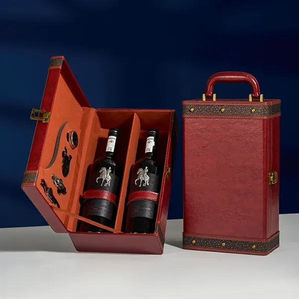 2 Bottle Gift Box for Wine with 4 Accessories Set