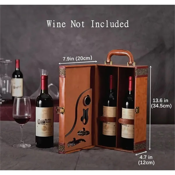 2 Bottle Gift Box for Wine with 4 Accessories Set