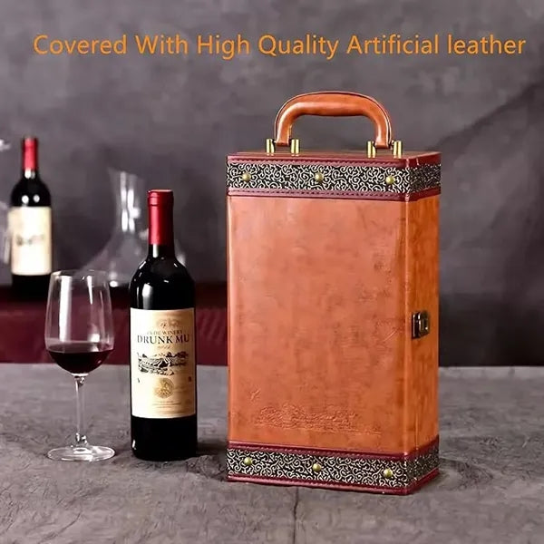 2 Bottle Gift Box for Wine with 4 Accessories Set