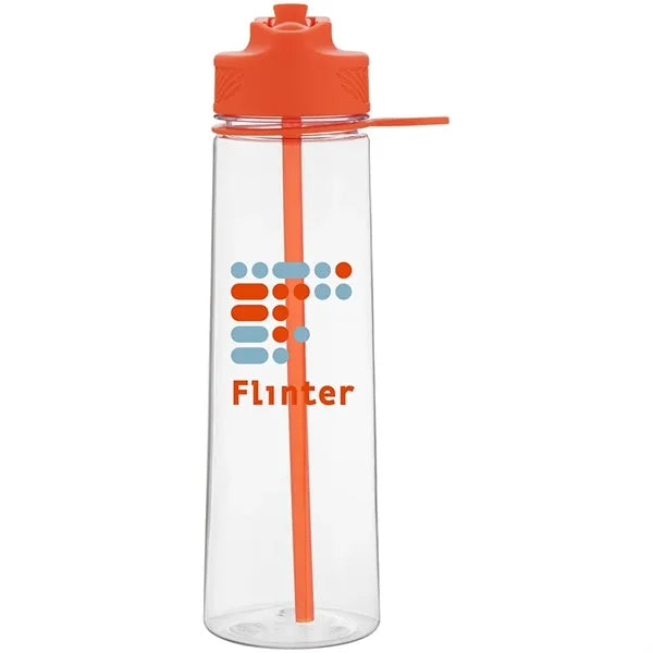 27 oz h2go Slope Single Wall Plastic Water Bottle w/Straw