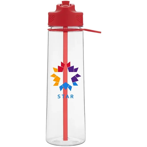 27 oz h2go Slope Single Wall Plastic Water Bottle w/Straw