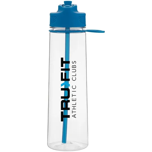 27 oz h2go Slope Single Wall Plastic Water Bottle w/Straw