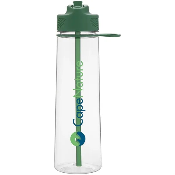 27 oz h2go Slope Single Wall Plastic Water Bottle w/Straw
