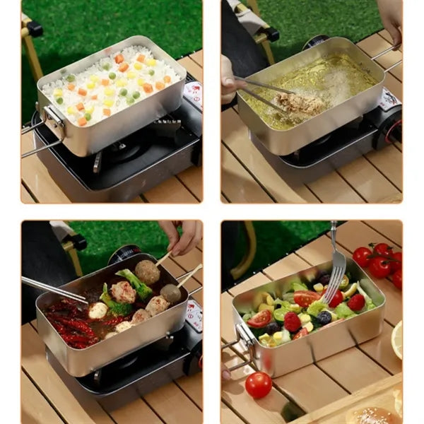 Outdoor Portable Scald-proof Aluminum Lunch Box
