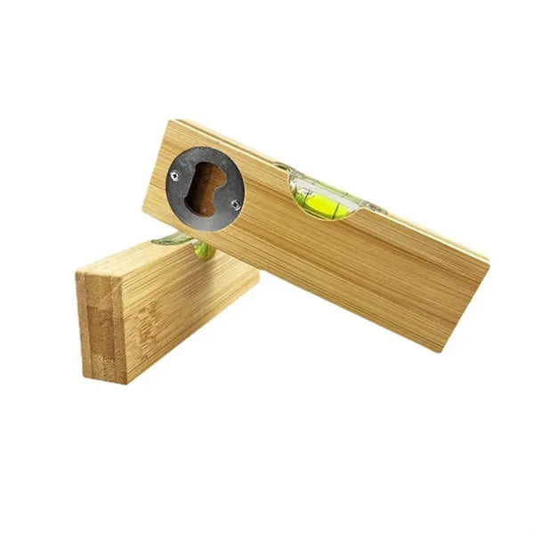 Bamboo Level With Bottle Opener