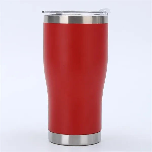 20oz Powder Coated Waist Shape Insulated Mug with Lid