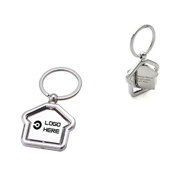 Metal House-Shaped Keychain