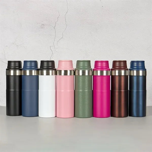 Double Layer 500ml Vacuum Water Flask with Push Button Lid
