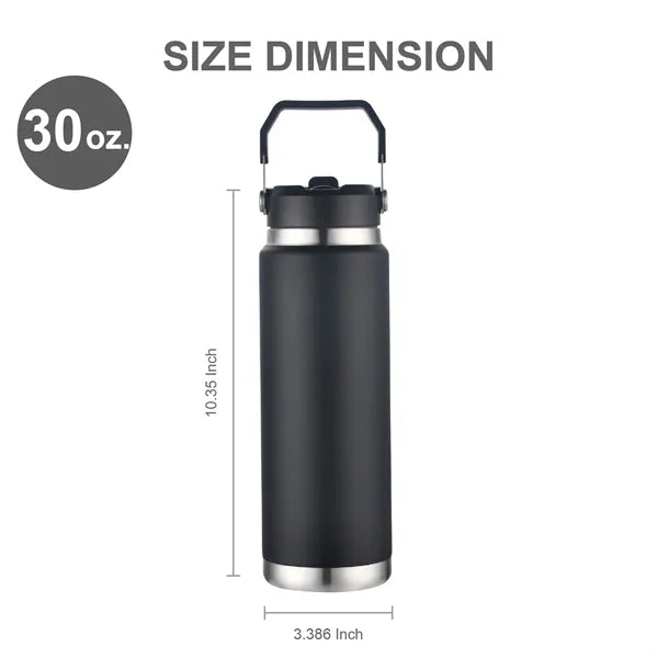30 oz. Stainless Steel Vacuum Water Bottle w/ Carry Handle