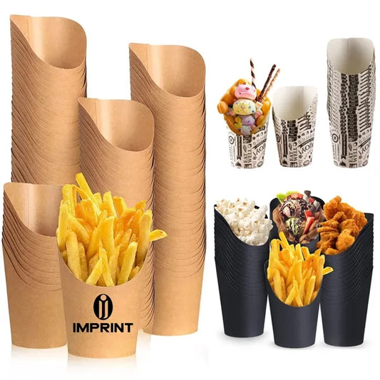 12Oz Disposable Kraft Paper French Fry Cups