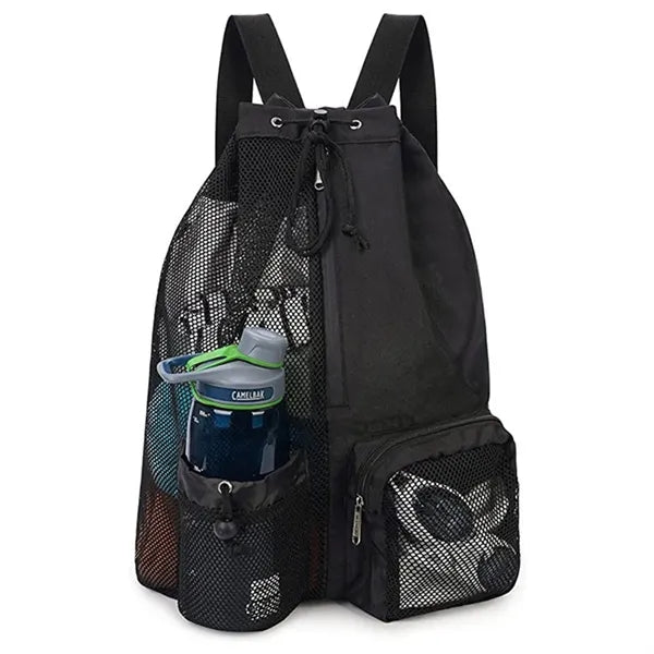 Swim Bag Mesh Drawstring Backpack