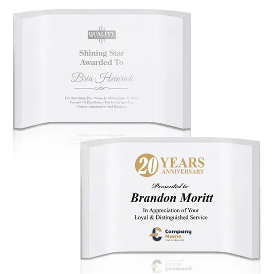 Freestanding Horizontal Curved Award Frame
