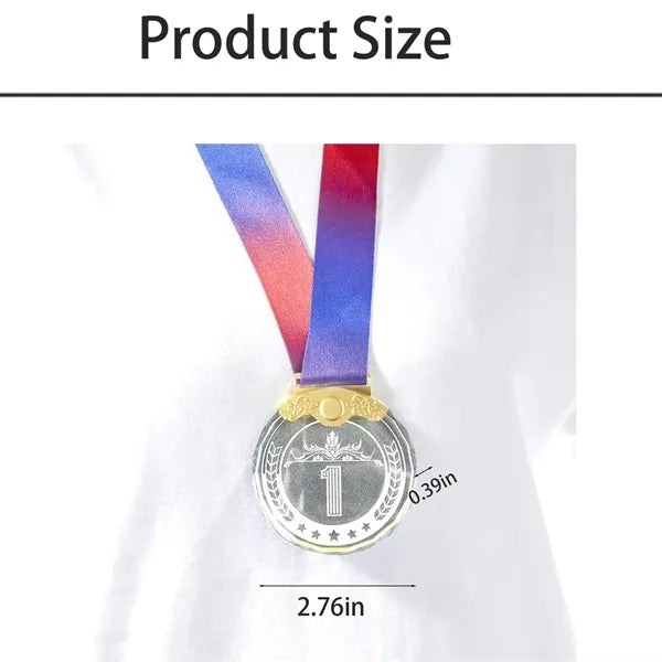 Crystal Glass Awards Medals With Ribbon