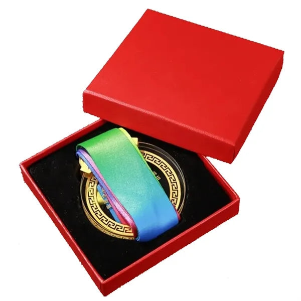 Crystal Glass Awards Medals With Ribbon