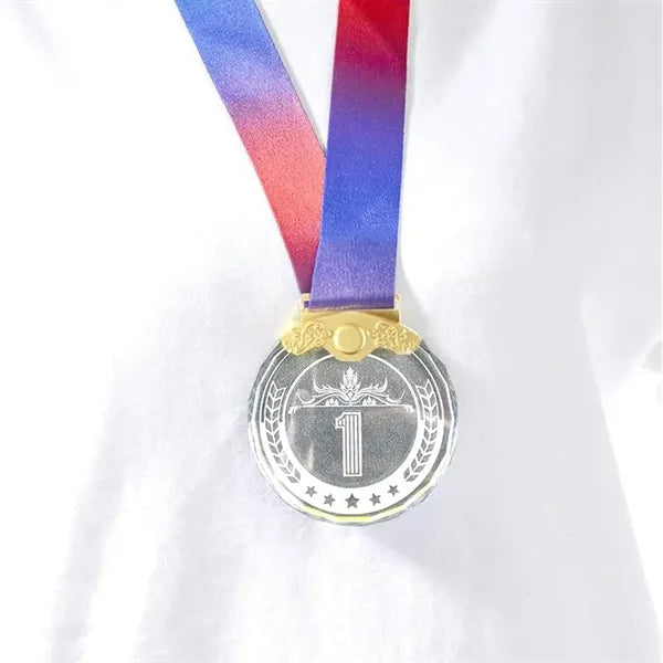 Crystal Glass Awards Medals With Ribbon