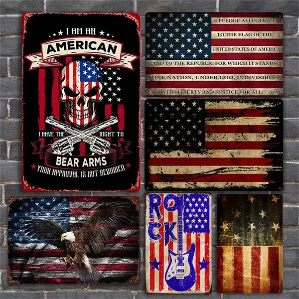 American Flag Tin Sign