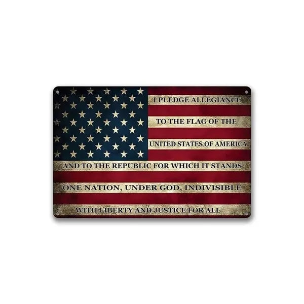 American Flag Tin Sign