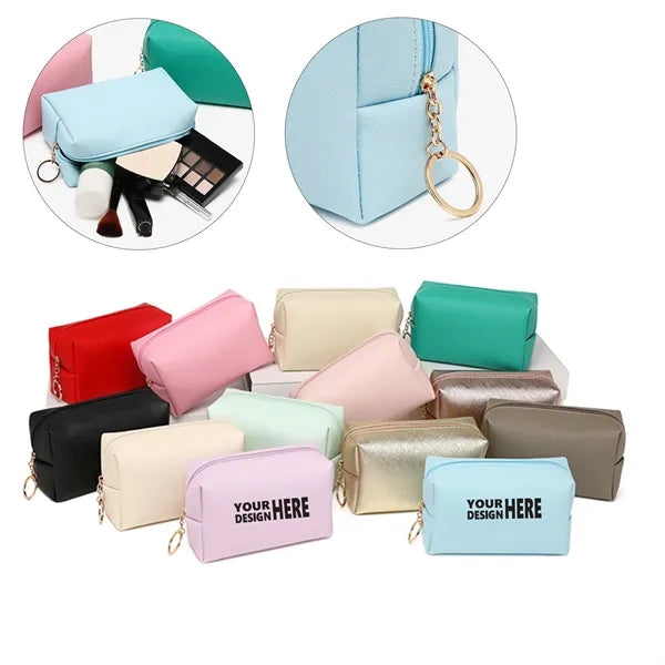 PU Waterproof Portable Square Makeup Bag