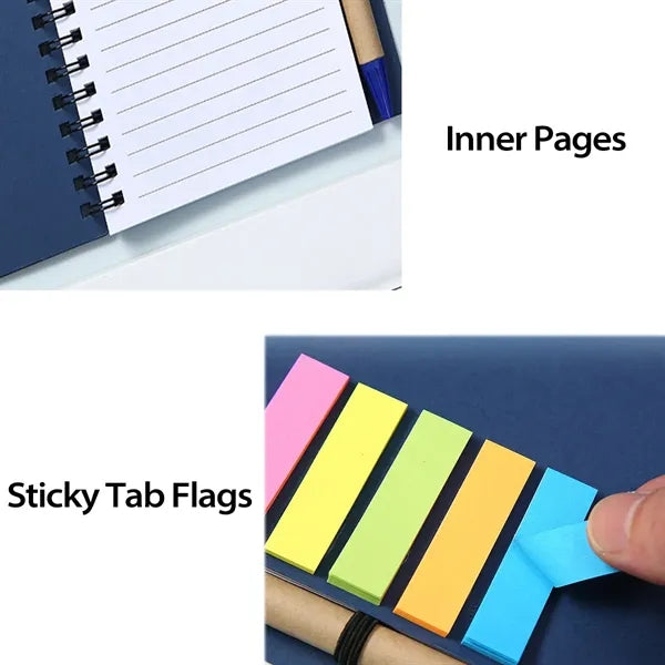 Mini Journal with Pen & Sticky Flags 4-3/5"x5-7/10"