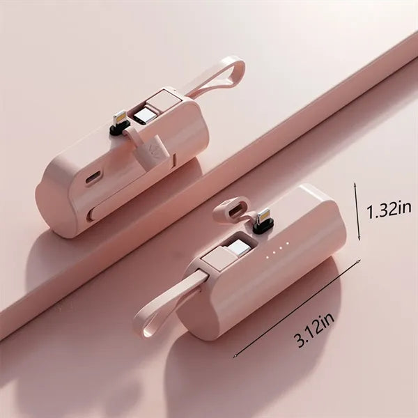 Mini Portable Charger Power Bank with Lanyard 5000 mAH