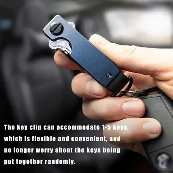 Compact Metallic Key Holder Keychain Secures