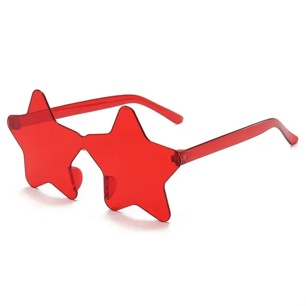 Frameless Star Transparent Colorful Heart Shaped Sunglasses