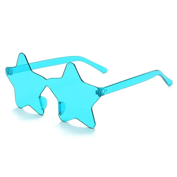 Frameless Star Transparent Colorful Heart Shaped Sunglasses