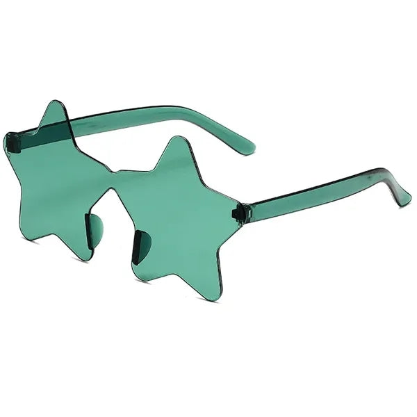Frameless Star Transparent Colorful Heart Shaped Sunglasses