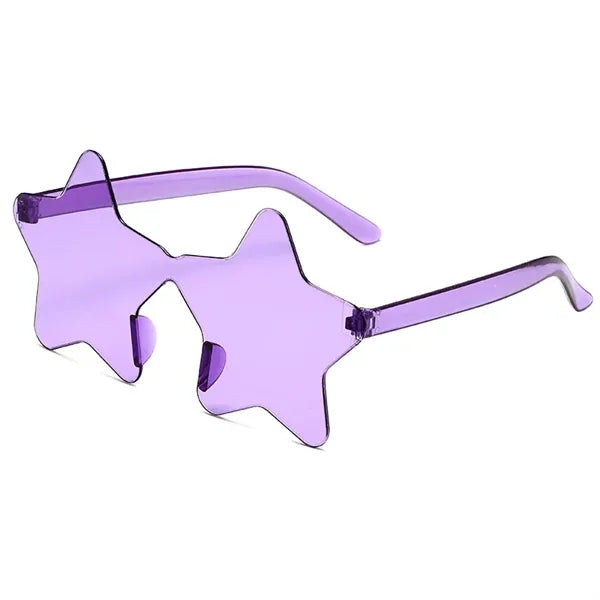 Frameless Star Transparent Colorful Heart Shaped Sunglasses