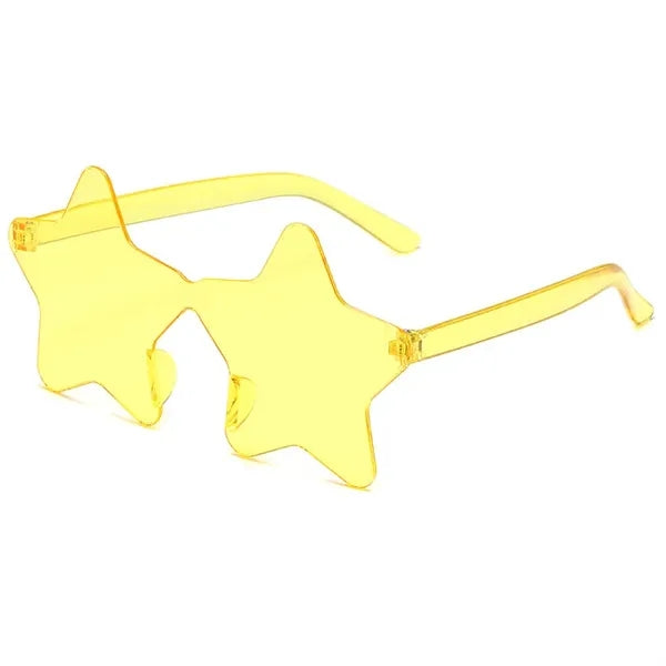 Frameless Star Transparent Colorful Heart Shaped Sunglasses