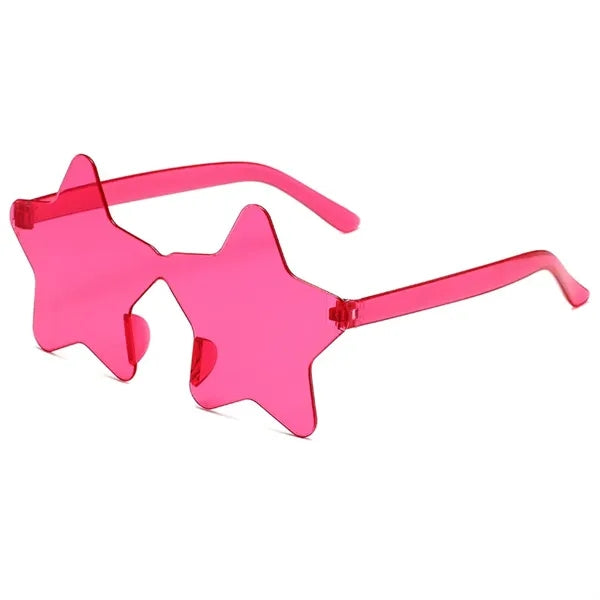 Frameless Star Transparent Colorful Heart Shaped Sunglasses