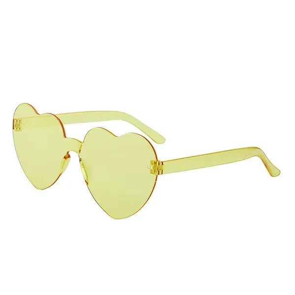 Frameless Star Transparent Colorful Heart Shaped Sunglasses