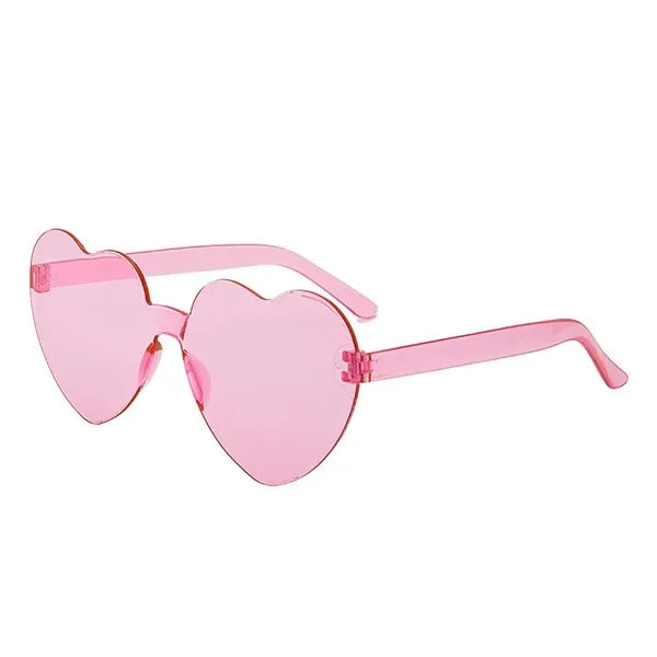 Frameless Star Transparent Colorful Heart Shaped Sunglasses