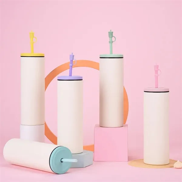 600ml Colorful Unique Vacuum Straight Tumbler