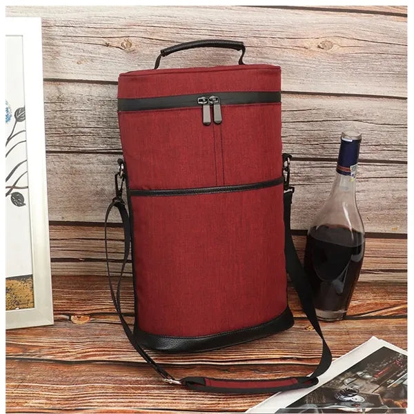 2 Bottle Wine Gift Carrier Tote Cooler Bag