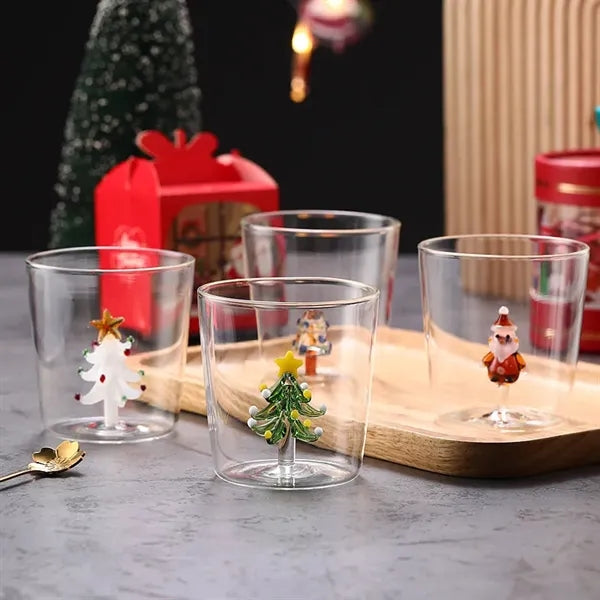 3D Glass Cup with Cute Animal Figurine Inside Coffee Mug /Hi