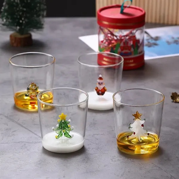 3D Glass Cup with Cute Animal Figurine Inside Coffee Mug /Hi