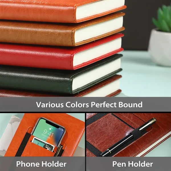 A5 PU Medium Notebook with Phone Card Holder