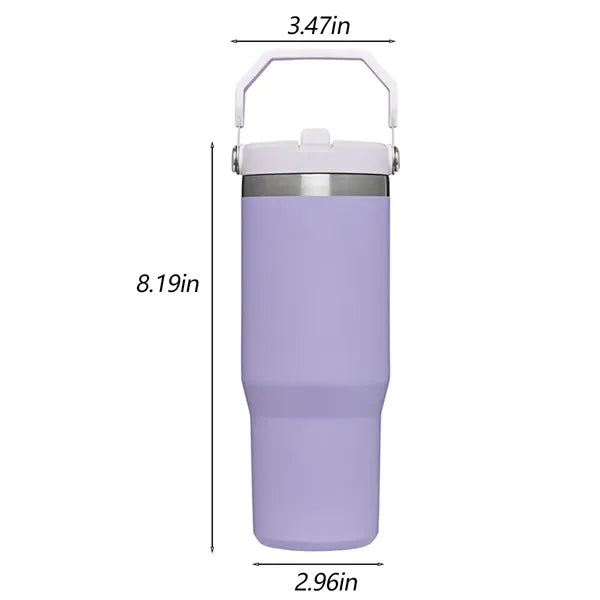 30oz Stainless Steel Insulated Mug with Straw & Handle