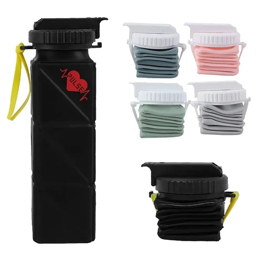 21oz Portable Silicone Folding Water Bottle Outdoor