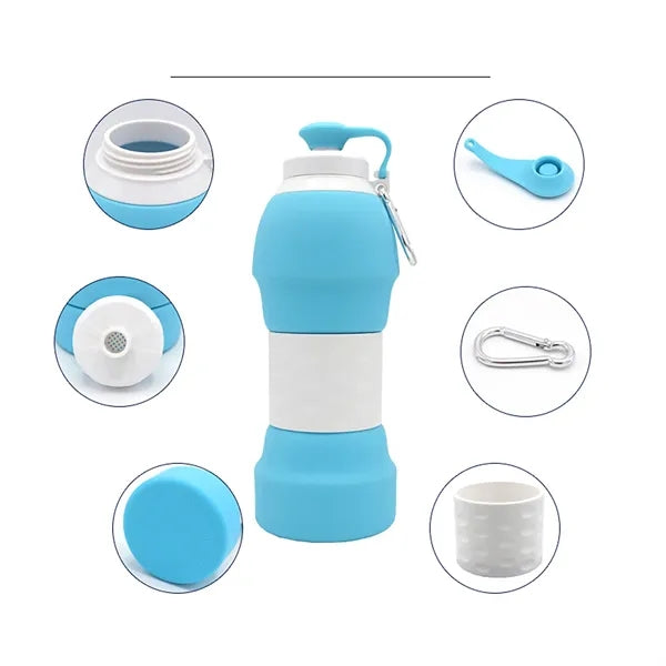 20oz Lightweight Silicone Collapsible Portable Water Bottles