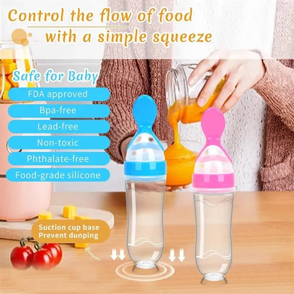 Baby Food Squeeze Feeding Spoon