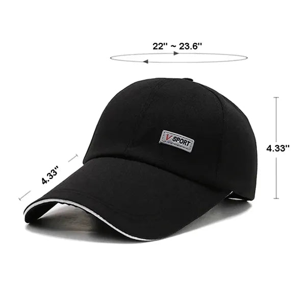 Embroidered Logo Wide-Brimmed Dome Baseball Cap