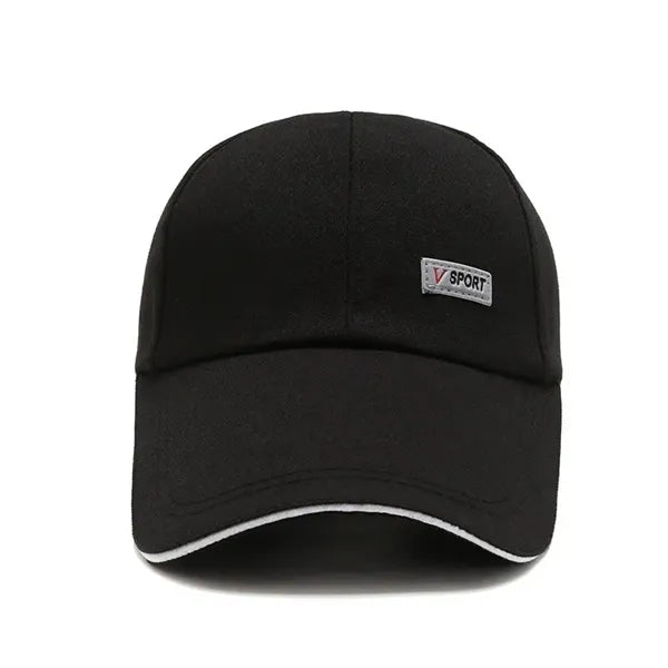 Embroidered Logo Wide-Brimmed Dome Baseball Cap