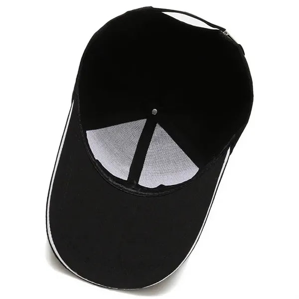 Embroidered Logo Wide-Brimmed Dome Baseball Cap