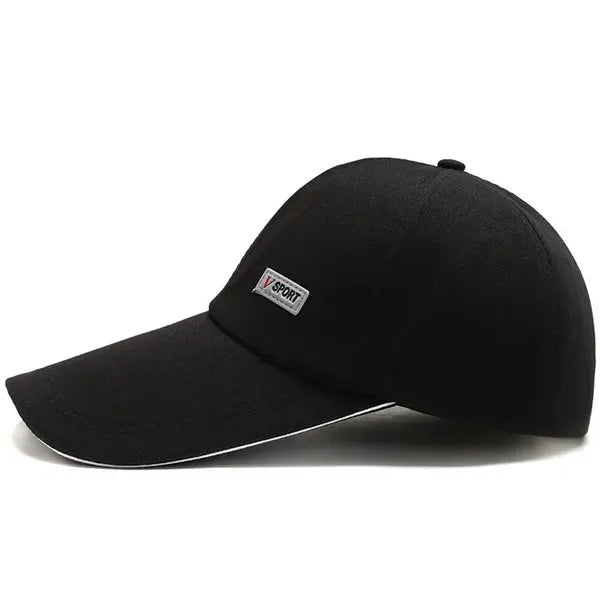 Embroidered Logo Wide-Brimmed Dome Baseball Cap