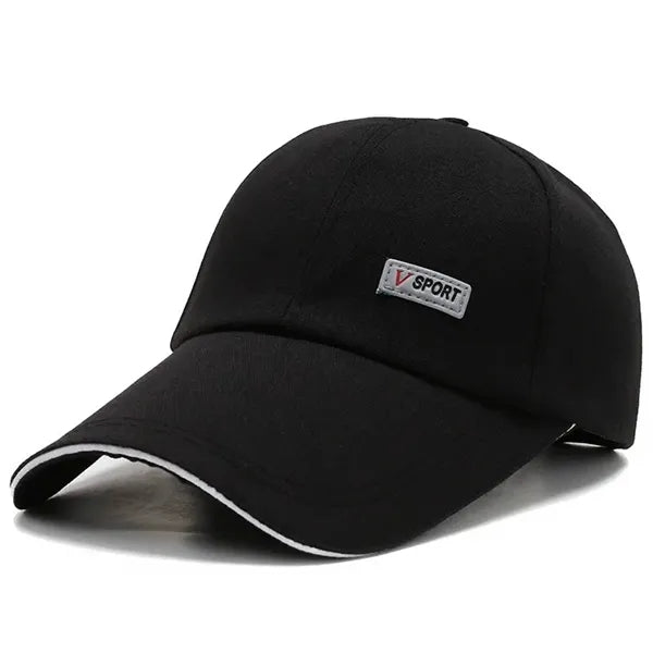 Embroidered Logo Wide-Brimmed Dome Baseball Cap