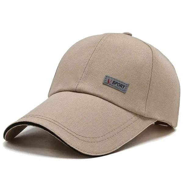 Embroidered Logo Wide-Brimmed Dome Baseball Cap