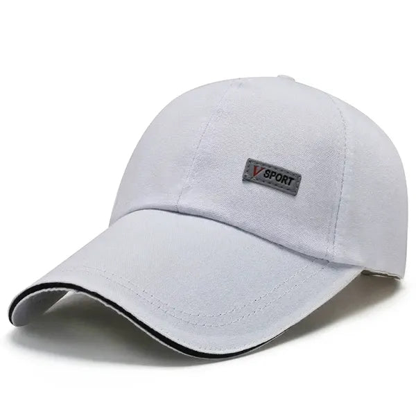 Embroidered Logo Wide-Brimmed Dome Baseball Cap