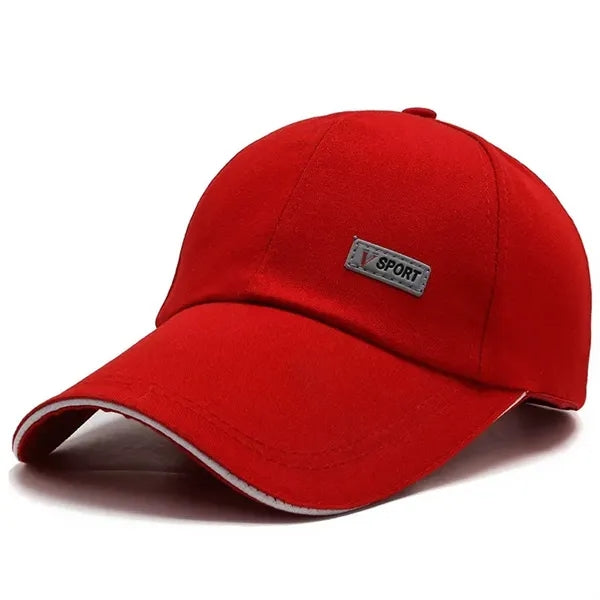 Embroidered Logo Wide-Brimmed Dome Baseball Cap